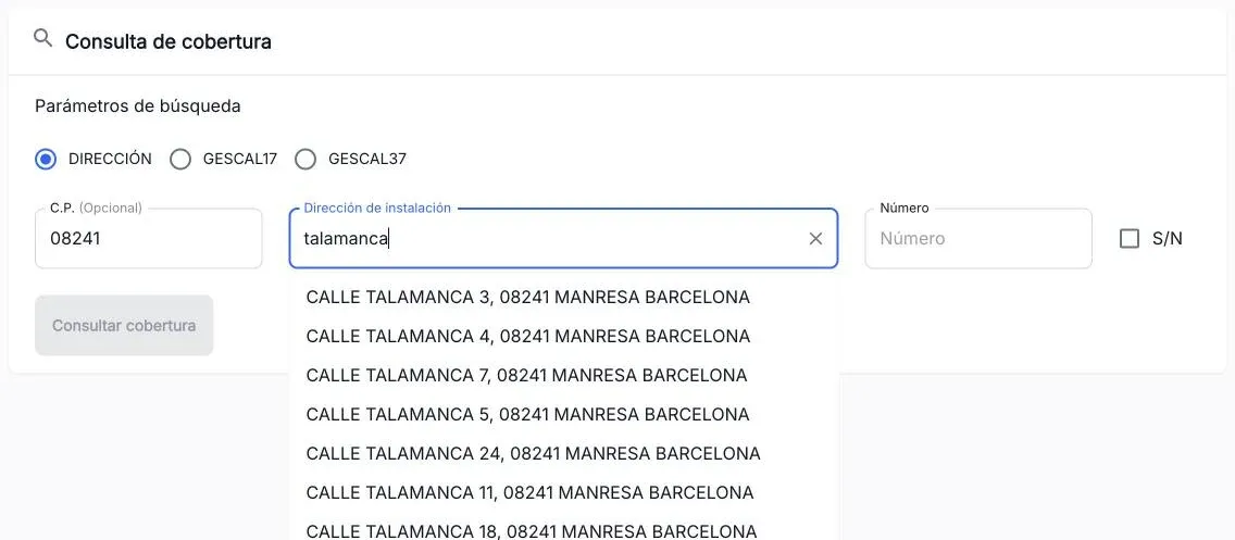 Search by address with the street suggestions